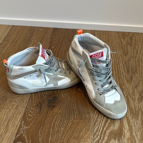 Golden Goose White & Gray Mid Star Sneakers 37 - Picture 2 of 11